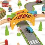 Bigjigs Rail Dřevěná vláčkodráha s venkovskou cestou 80 dílů3