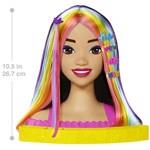 Barbie neonově duhová česací hlava černovláska3