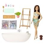 Mattel Barbie Bábika a Kúpeľ s mydlovými konfetami Brunetka1