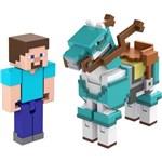 Minecraft Steve and Armored Horse Figures 2pk1